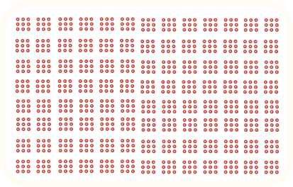 Illustration af Mooell lysterapi pad med røde og infrarøde lysdioder til behandling.